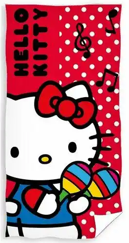 Carbotex Ręcznik kąpielowy dla dzieci Hello Kitty Mały Muzyk 70x140cm