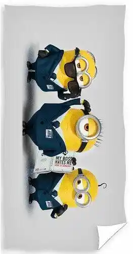 Carbotex Ręcznik kąpielowy dla dzieci Minionki Tajni agenci 70x140cm