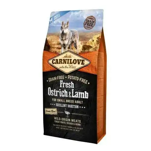 Carnilove Fresh Adult Small Breed Ostrich, jagnięcina dla psów - 6 kg