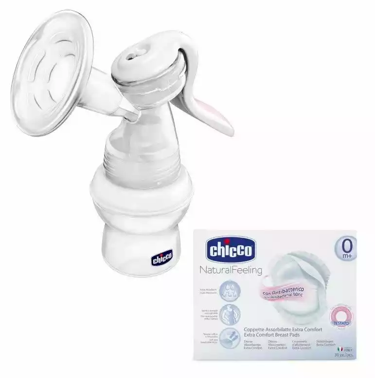 Chicco laktator Natural Feeling + wkładki laktacyjne (60 sztuk)