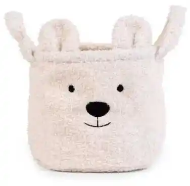 Childhome Pluszowy pojemnik na zabawki 25 x 20 x 20 cm Teddy bear Off white