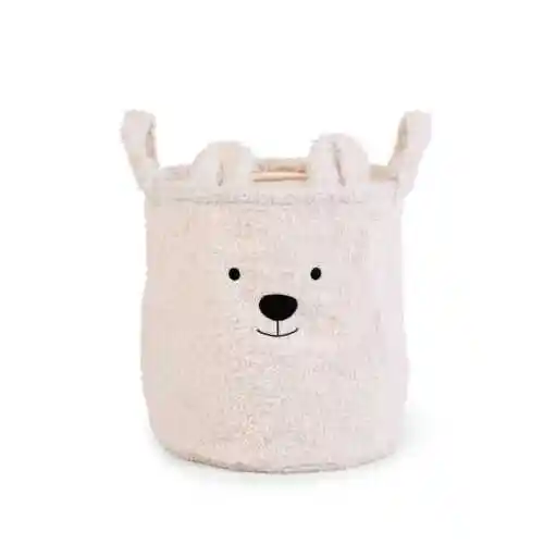 Childhome Pluszowy pojemnik na zabawki 30x30x30cm Teddy bear Off white