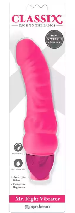 Classix Mr. Right - silikonowe dildo dla początkujących z penisem (różowe)