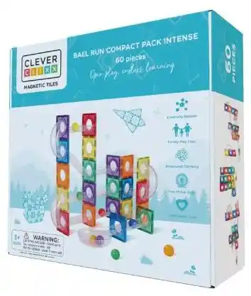 Cleverclixx Klocki magnetyczne Ball Run Compact Pack Intense - 60 el.