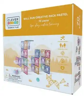 Cleverclixx Klocki magnetyczne Ball Run Creative Pack Pastel - 70 el.