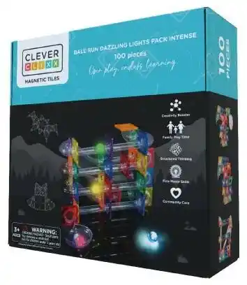 Cleverclixx Klocki magnetyczne Ball Run Dazzling Lights Pack Intense - 100 el.