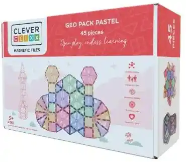 Cleverclixx Klocki magnetyczne Geo Pack Pastel - 45 el.