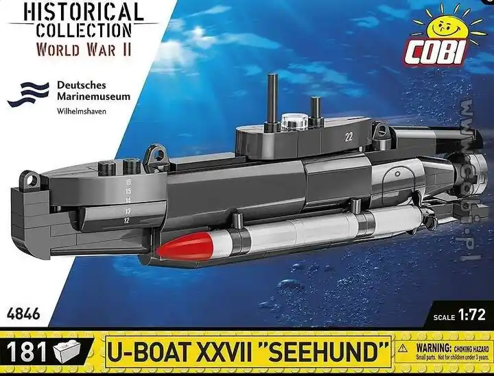 Cobi Klocki 4846 Okręt podwodny U-boat XXVII seehund ,181 el.