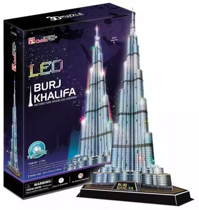 CUBIC FUN Puzzle 3D LED Burj Khalifa L133H (136 elementów)