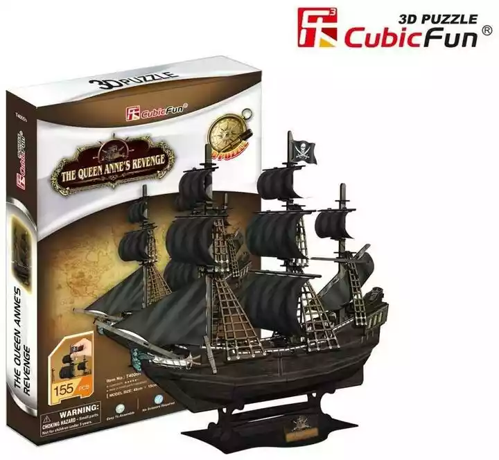 Cubicfun Puzzle 3D Okręt piracki Zemsta Królowej Anny T4005H (155 elementów)