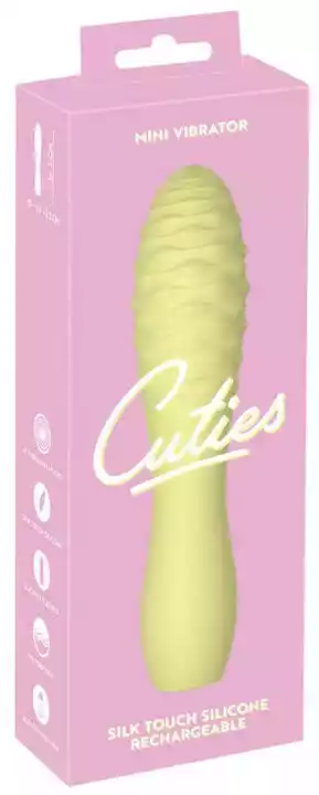 Cuties Mini 3 - ładowalny, wodoodporny wibrator z brzęczykiem (żółty)