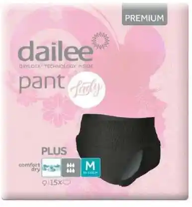 DAILEE Pant Lady Plus Black Premium M Majtki chłonne czarne 15szt