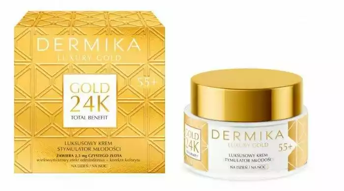 DERMIKA Luxury Gold 24K Total Benefit Luksusowy Krem-stymulator młodości 55 na dzień i noc 50ml