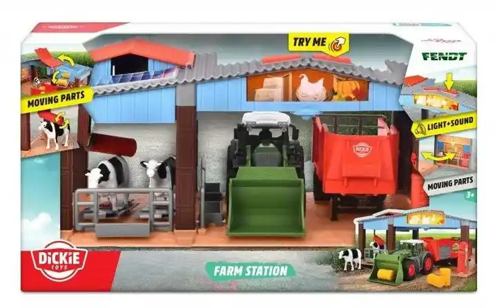 Dickie Toys Farma gospodarcza traktor z przyczepą krowy