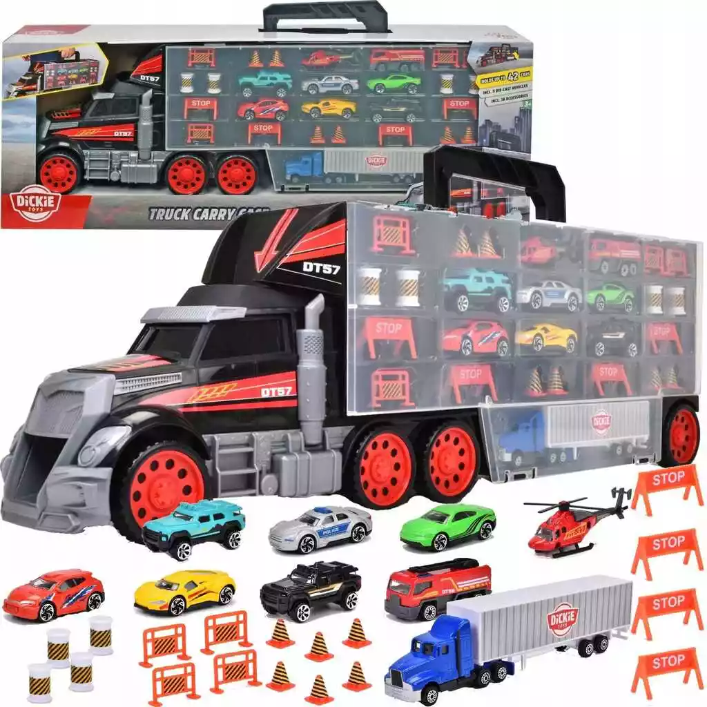 DICKIE TOYS Samochód City Transporter walizka z autami 2w1 203749023