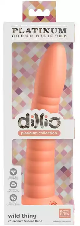 Dillio Wild Thing - zaciskane dildo z rowkami (19 cm) - pomarańczowy