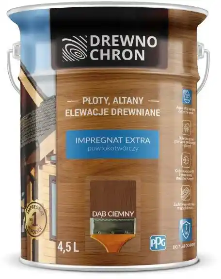 Drewnochron Impregnat Extra Powłokotwórczy Dąb Ciemny 4,5l