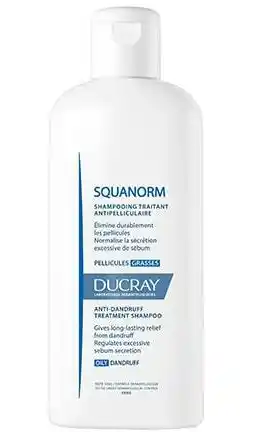 Ducray Squanorm szampon przeciwłupieżowy do włosów tłustych 200ml