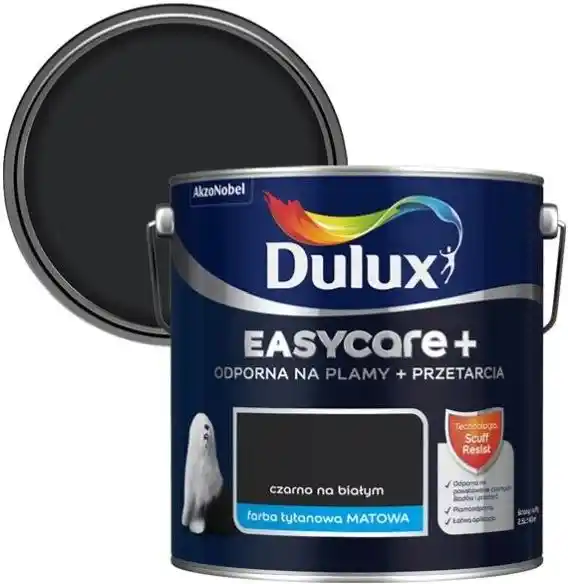 Dulux Farba EasyCare+ Czarno na Białym 2,5L