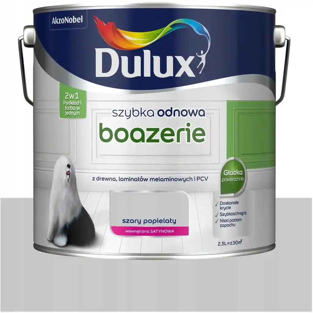 Dulux Farba szybka odnowa Boazerie Szary popielaty 2,5l