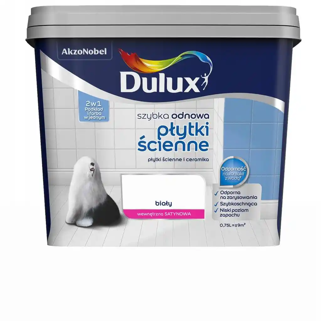 Dulux szybka odnowa Płytki ścienne Biały/Biała 0,75l