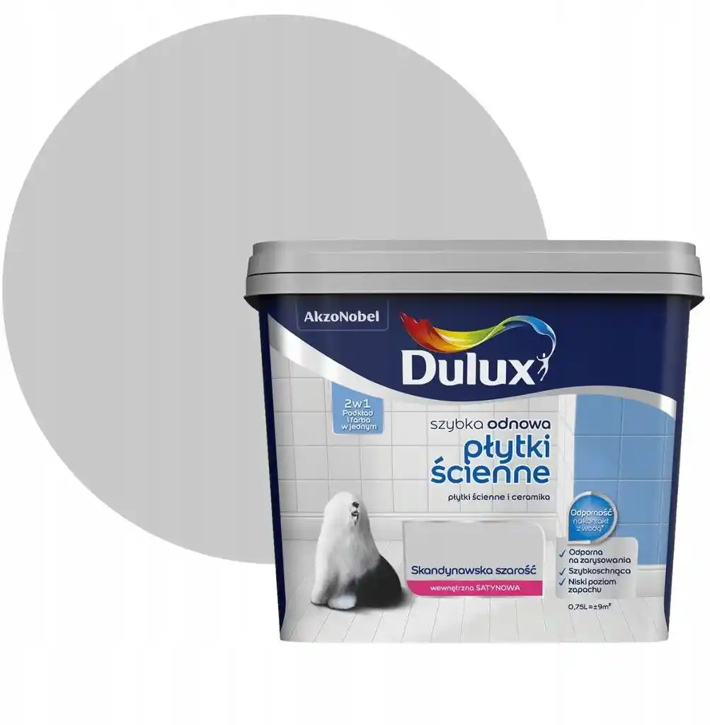 Dulux szybka odnowa Płytki ścienne Skandynawska Szarość 0,75l