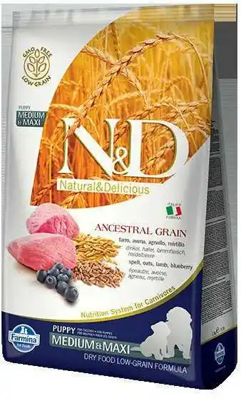 Farmina N&D Ancestral Grain canine LAMB & BLUEBERRY PUPPY MEDIUM & MAXI 12 kg