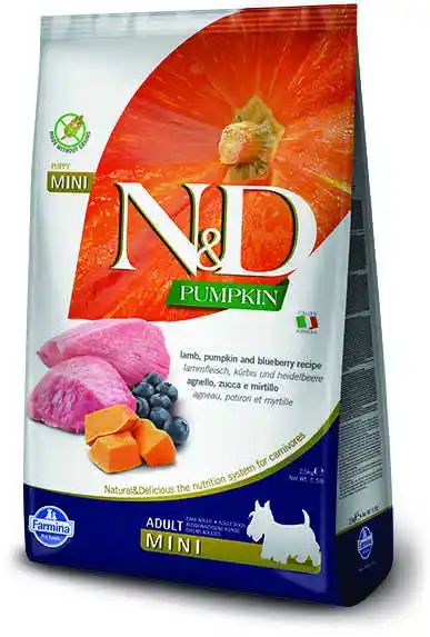 Farmina N&D Pumpkin Grain Free canine LAMB & BLUEBERRY ADULT MINI 7kg