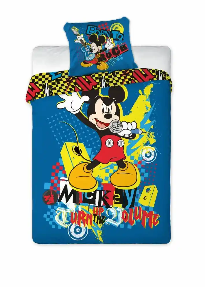 Faro Pościel bawełniana 160x200 Myszka Miki Mickey Mouse Mikrofon 6895