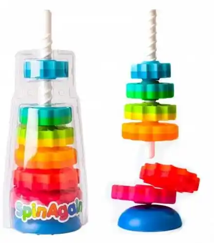 Fat Brain Toys Zakręcona wieża piramida Spin Again