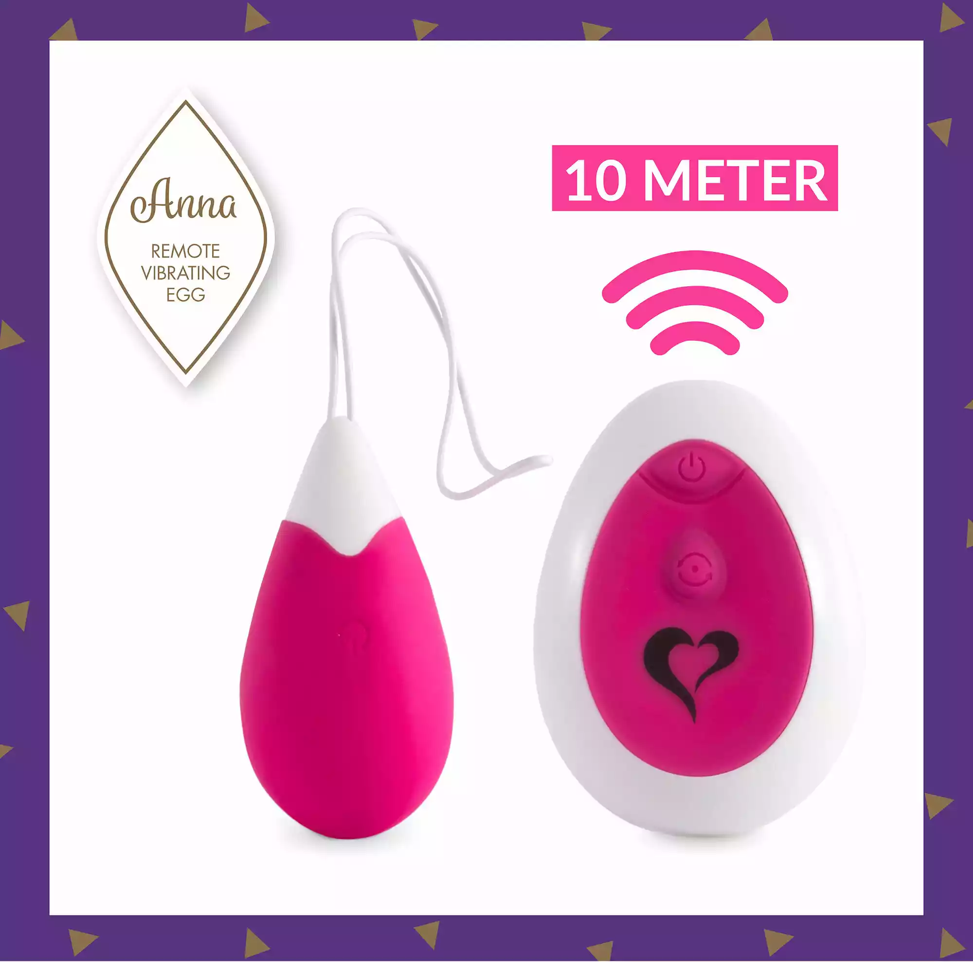 Feelztoys Anna Vibrating Egg Remote Deep Pink