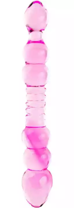 Feelztoys GLAZZZ Lucid Dreams - szklane dildo z koralikami (różowe)