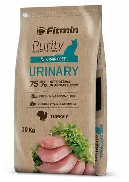 Fitmin Karma dla kotów Cat Purity Grain Free Urinary kurczak ryby indyk wieprzowina 10 kg sucha