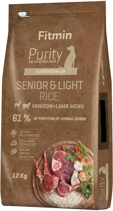 Fitmin Purity Senior Venison, Lamb& rice Light 12kg