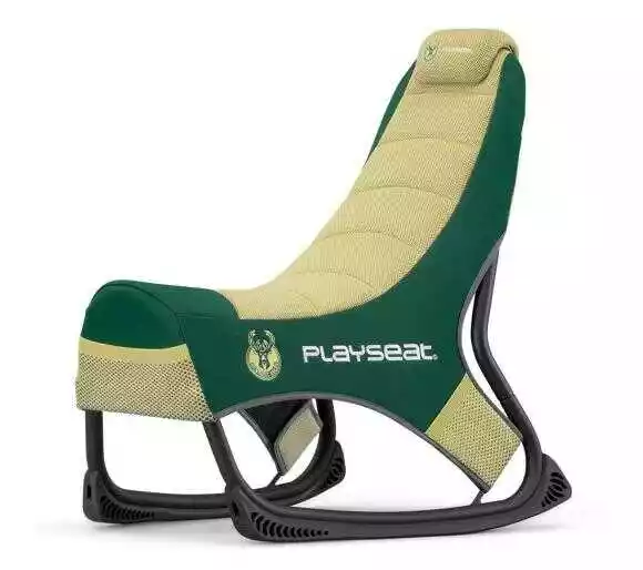 Fotel Playseat Champ NBA-Milwaukee Bucks do 122kg Tkanina Zielono-żółty