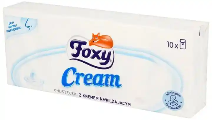 Foxy Chusteczki z kremem nawilżającym 10szt