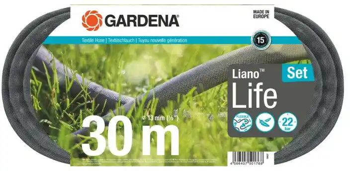 Gardena Wąż ogrodowy tekstylny Liano Life zestaw 1/2 30 m 18457-20