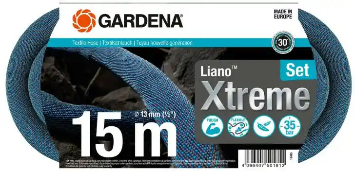 Gardena Wąż ogrodowy tekstylny Liano Xtreme zestaw 1/2 15 m 18465-20