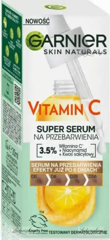 Garnier Vitamin C serum na przebarwienia z witaminą C* niacynamidem i kwasem salicylowym 30ml