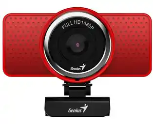 Genius kamera web Full Hd ECam 8000, 1920x1080, Usb 2.0, czerwona, Windows