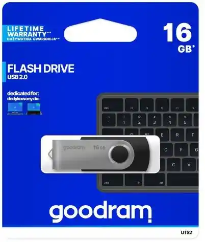 Goodram Pamięć USB UTS2 Czarny Srebrzysty 16 GB 5 MB/s-20 MB/s 1 Sztuk