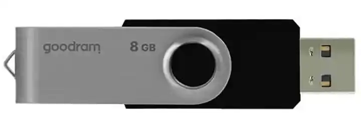 Goodram Pamięć USB UTS2 USB 2.0 Czarny Srebrzysty 8 GB 1 Sztuk