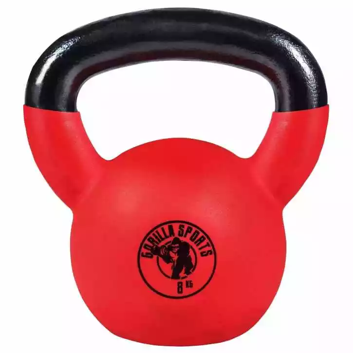 Gorilla Sports 8 kg Kettlebell gumowany hantel Crossfit