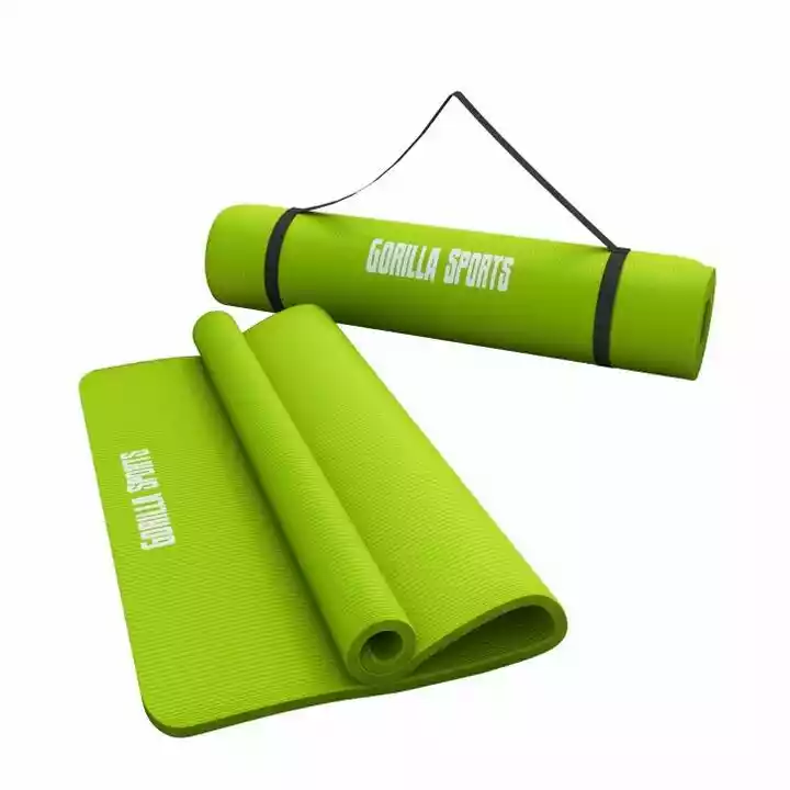 Gorilla Sports Mata do jogi 190x60x1,5 cm limonka