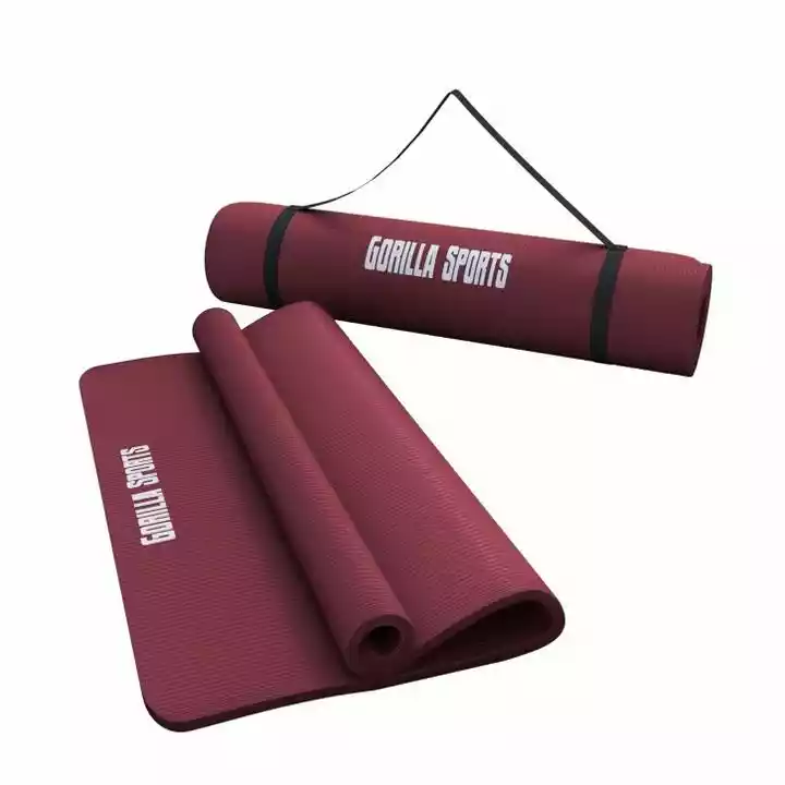 Gorilla Sports Mata do jogi 190x60x1,5cm rubinowa