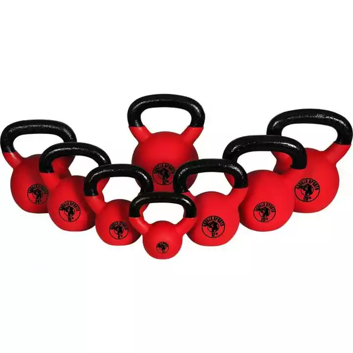 Gorilla Sports Zestaw kettlebell z gumową powłoką 4 kg, 8 kg, 12 kg, 16 kg