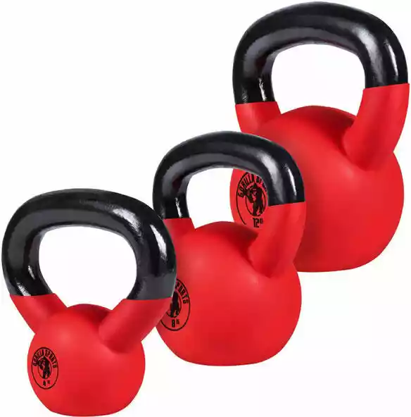 Gorilla Sports Zestaw kettlebelli winyl 4kg, 8kg, 12kg