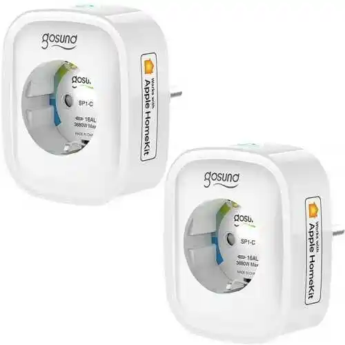 Gosund Inteligentne gniazdko SP1-H Wi-Fi 2,4 GHz Apple HomeKit Schuko 2-Pack, białe