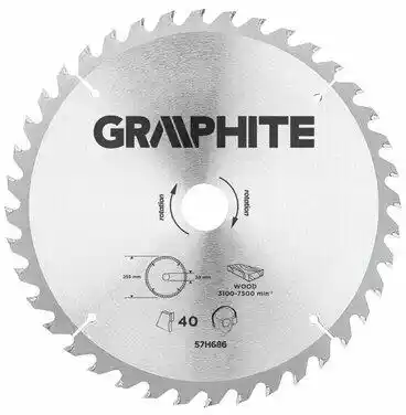 GRAPHITE Tarcza do cięcia 57H686 255 mm