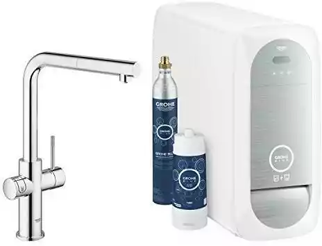 Grohe Blue Home Bateria kuchenna wysoka z wyciąganą wylewką i funkcją filtrowania wody chrom 31539000